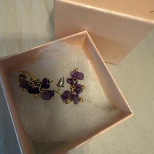 Chic Amethyst and Gold Earrings